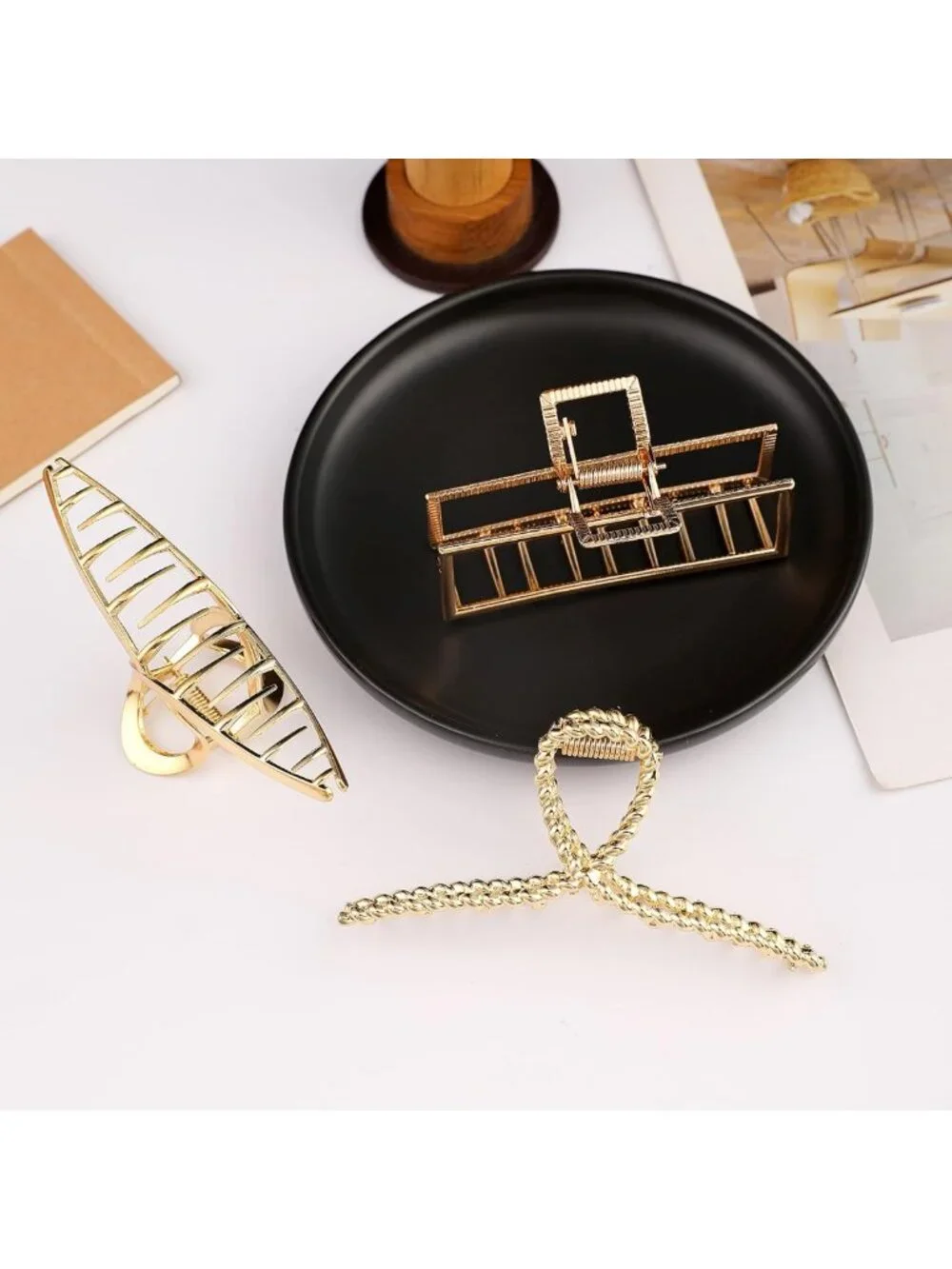 3 PCS Large Metal Claw Clips for Thick Hair - Strong Hold Non-Slip Barrettes